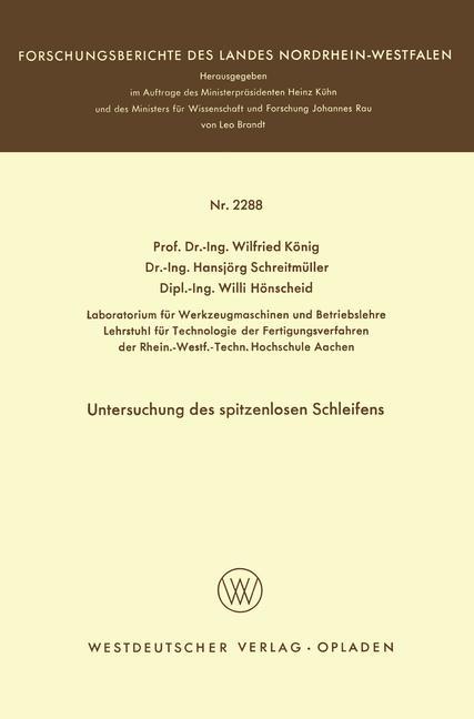 Untersuchung des spitzenlosen Schleifens
