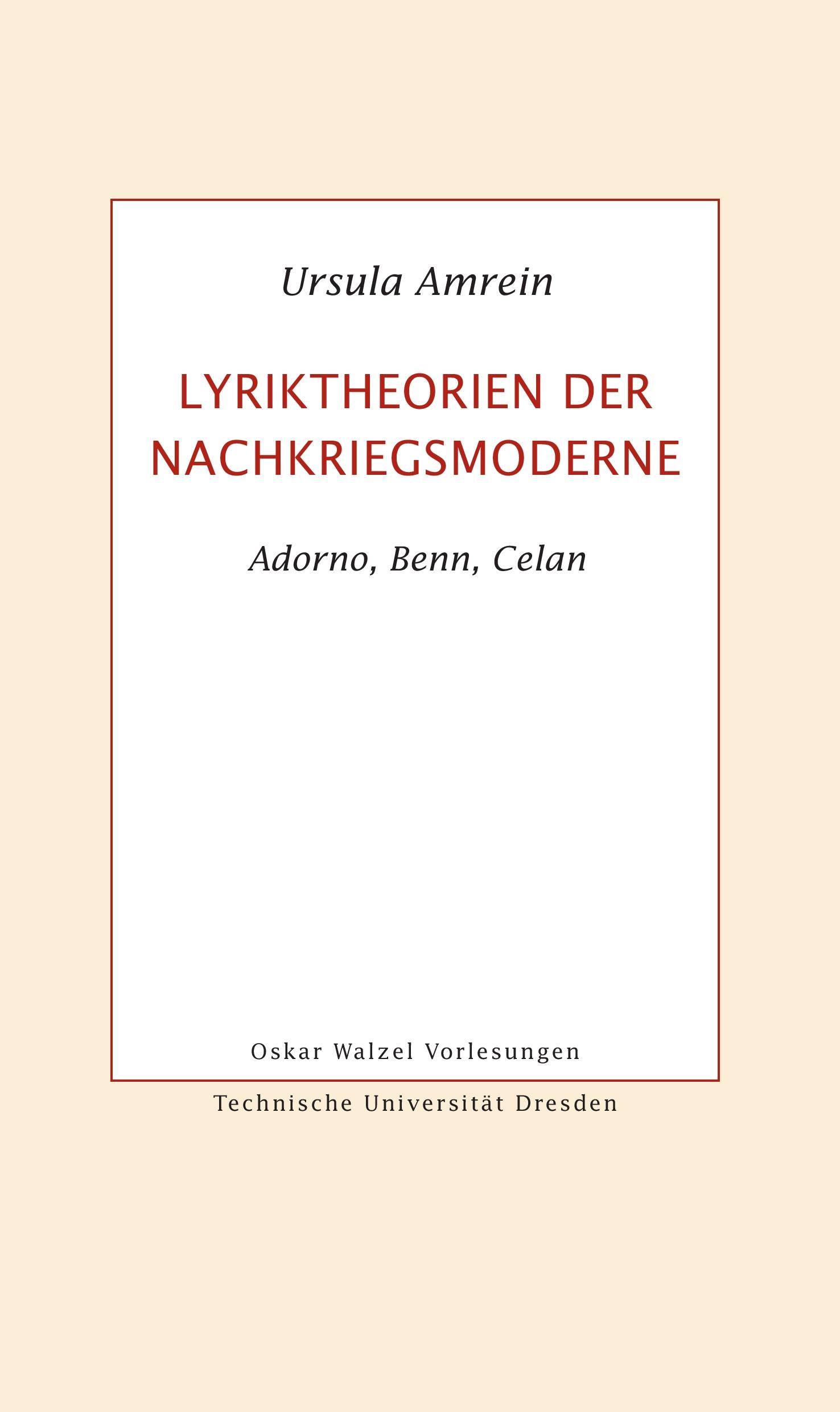 Lyriktheorien der Nachkriegsmoderne