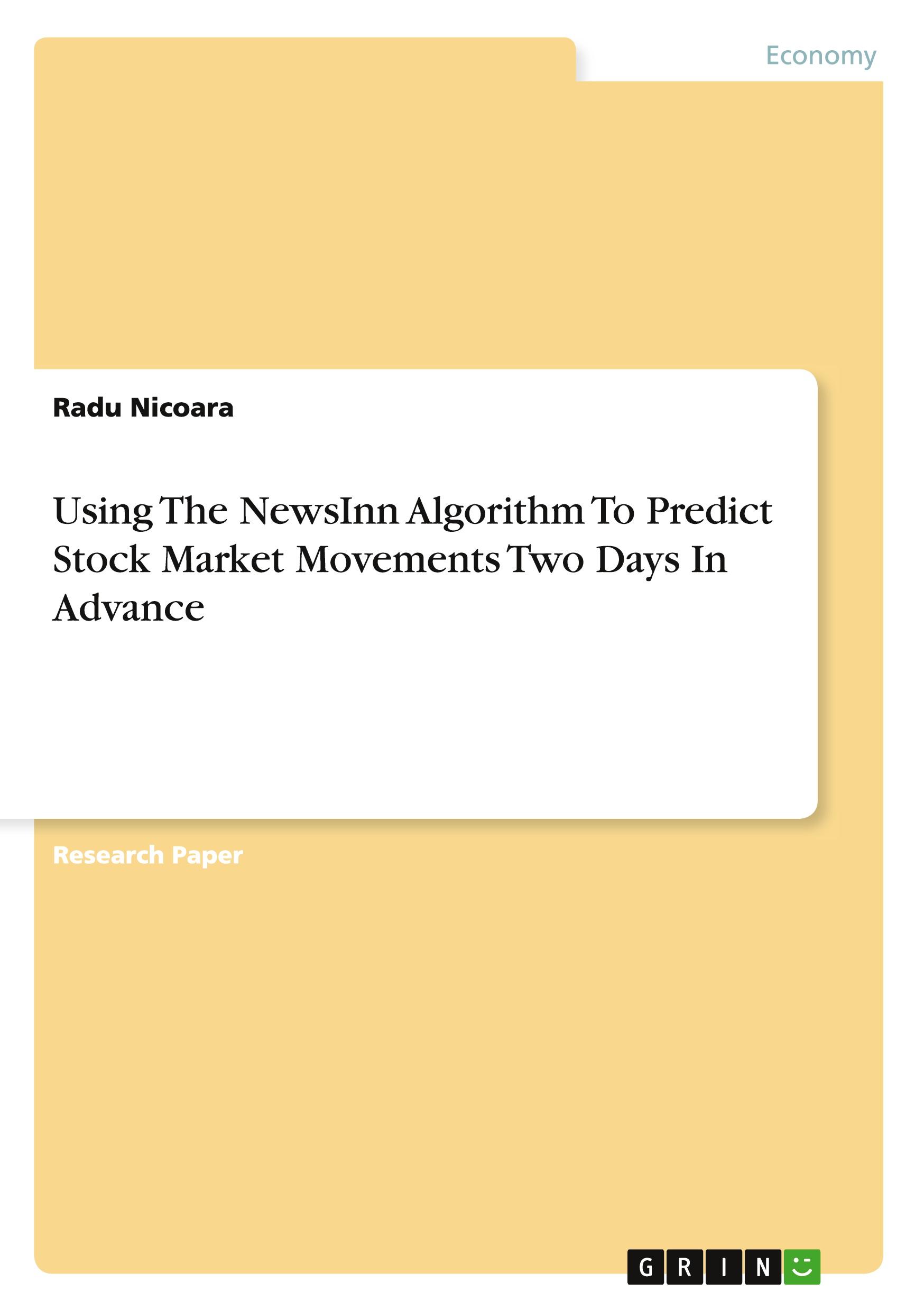 Using The NewsInn Algorithm To Predict Stock Market Movements Two Days In Advance