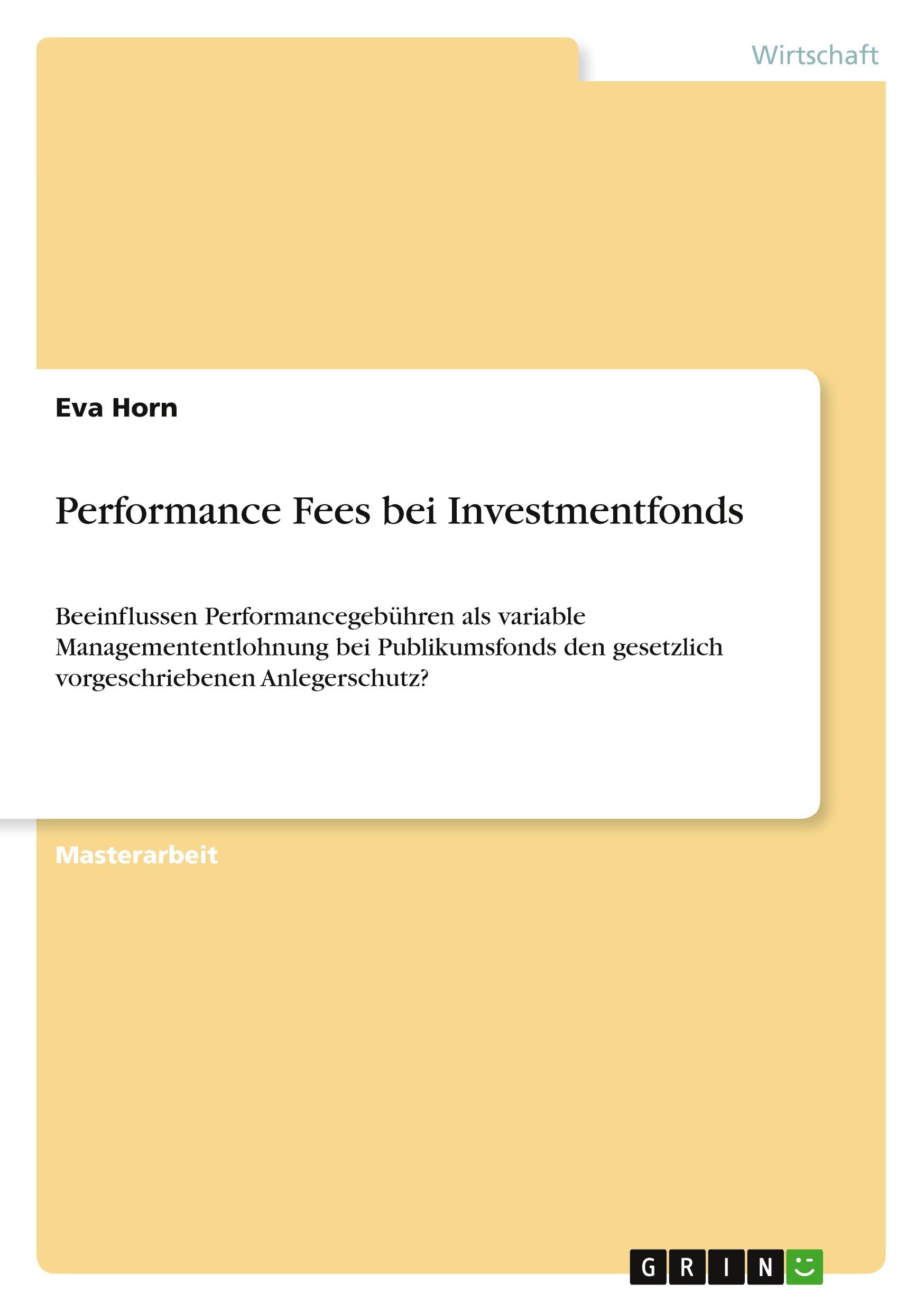 Performance Fees bei Investmentfonds