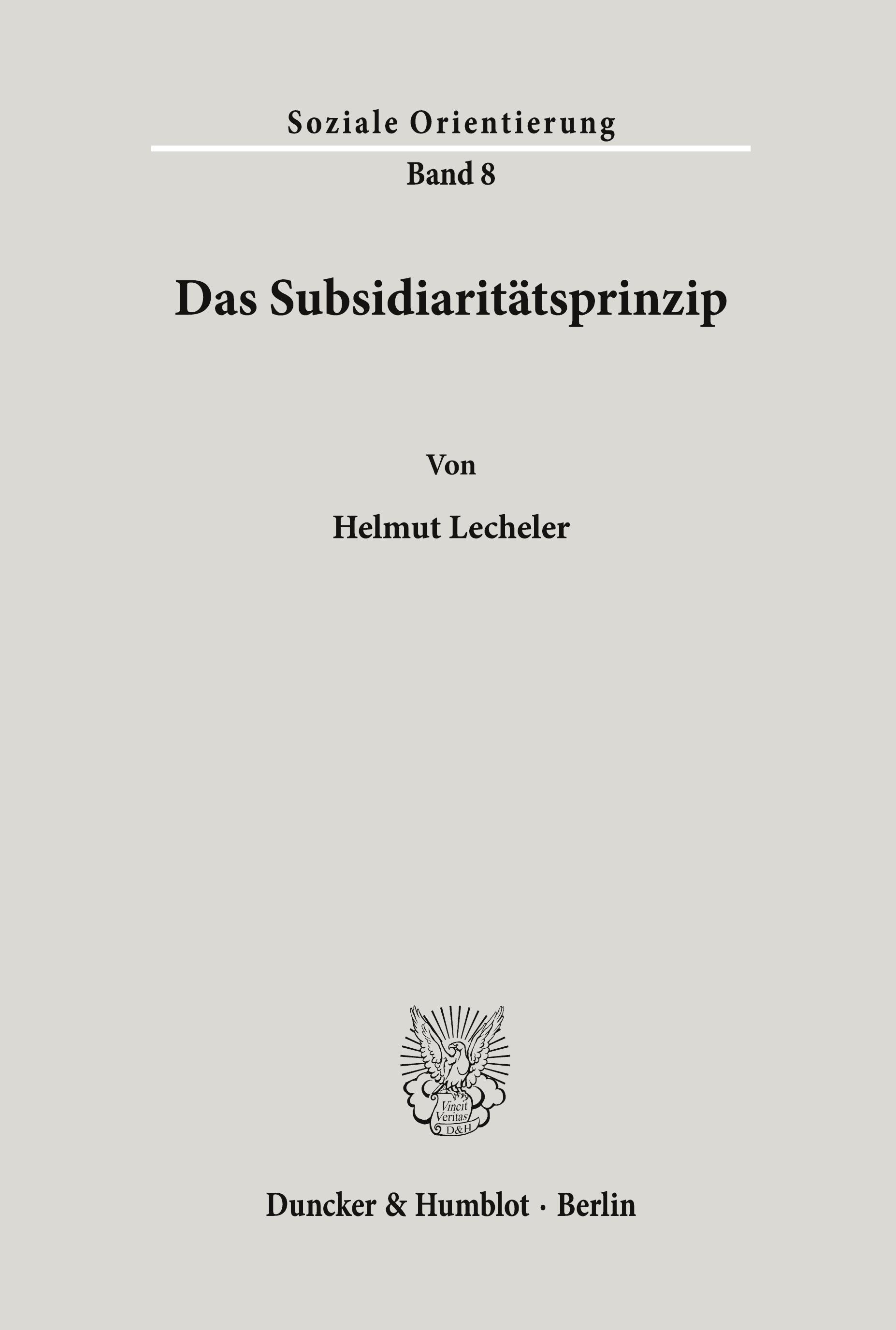 Das Subsidiaritätsprinzip.