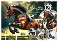 Pferde - die Schönheit edler Pferderassen (Wandkalender 2026 DIN A2 quer), CALVENDO Monatskalender