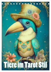 Tiere im Tarot Stil (Tischkalender 2025 DIN A5 hoch), CALVENDO Monatskalender