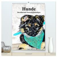 Hunde - Bezaubernde Portraitzeichnungen (hochwertiger Premium Wandkalender 2026 DIN A2 hoch), Kunstdruck in Hochglanz