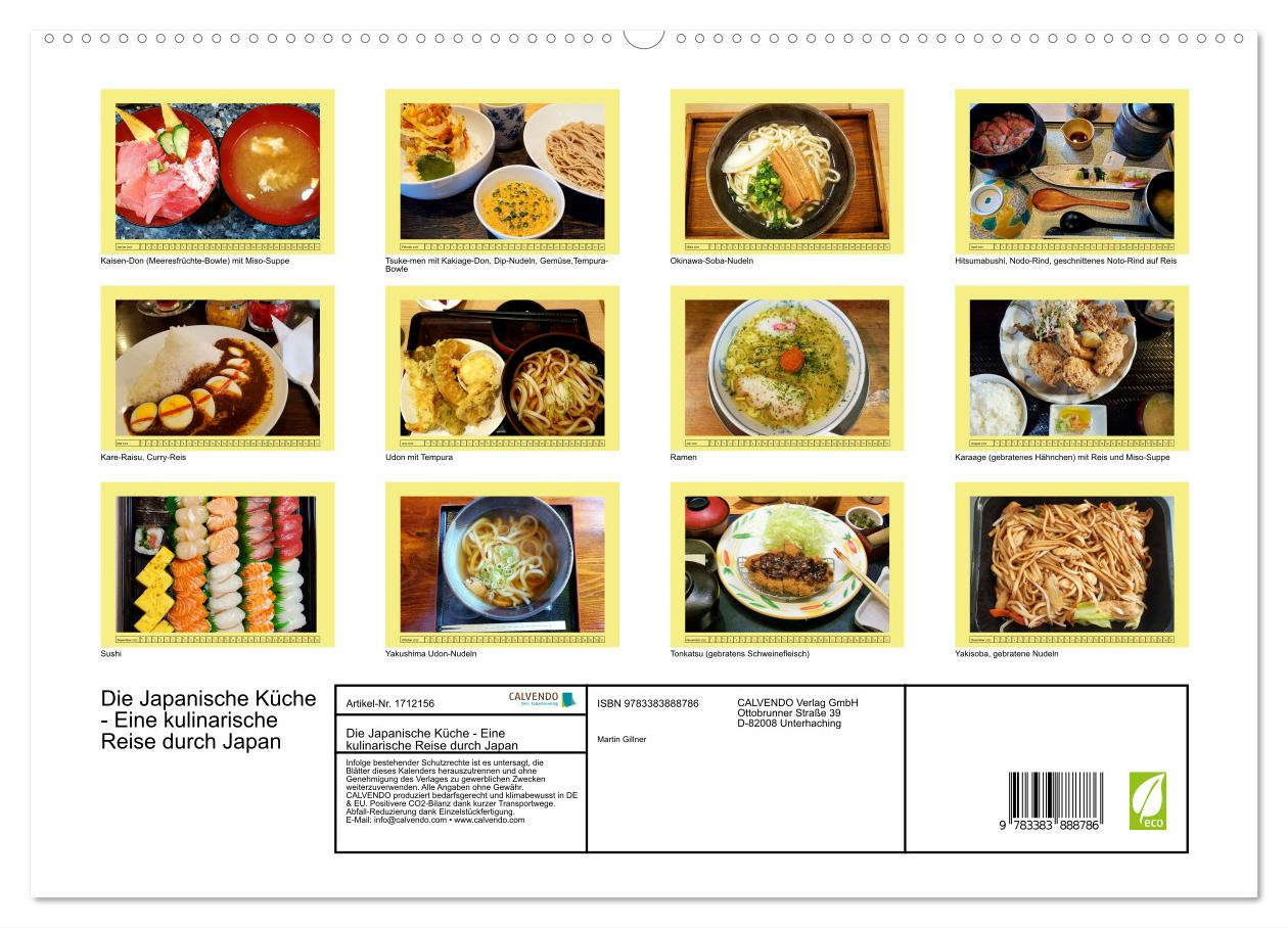 Die Japanische Küche - Eine kulinarische Reise durch Japan (hochwertiger Premium Wandkalender 2025 DIN A2 quer), Kunstdruck in Hochglanz