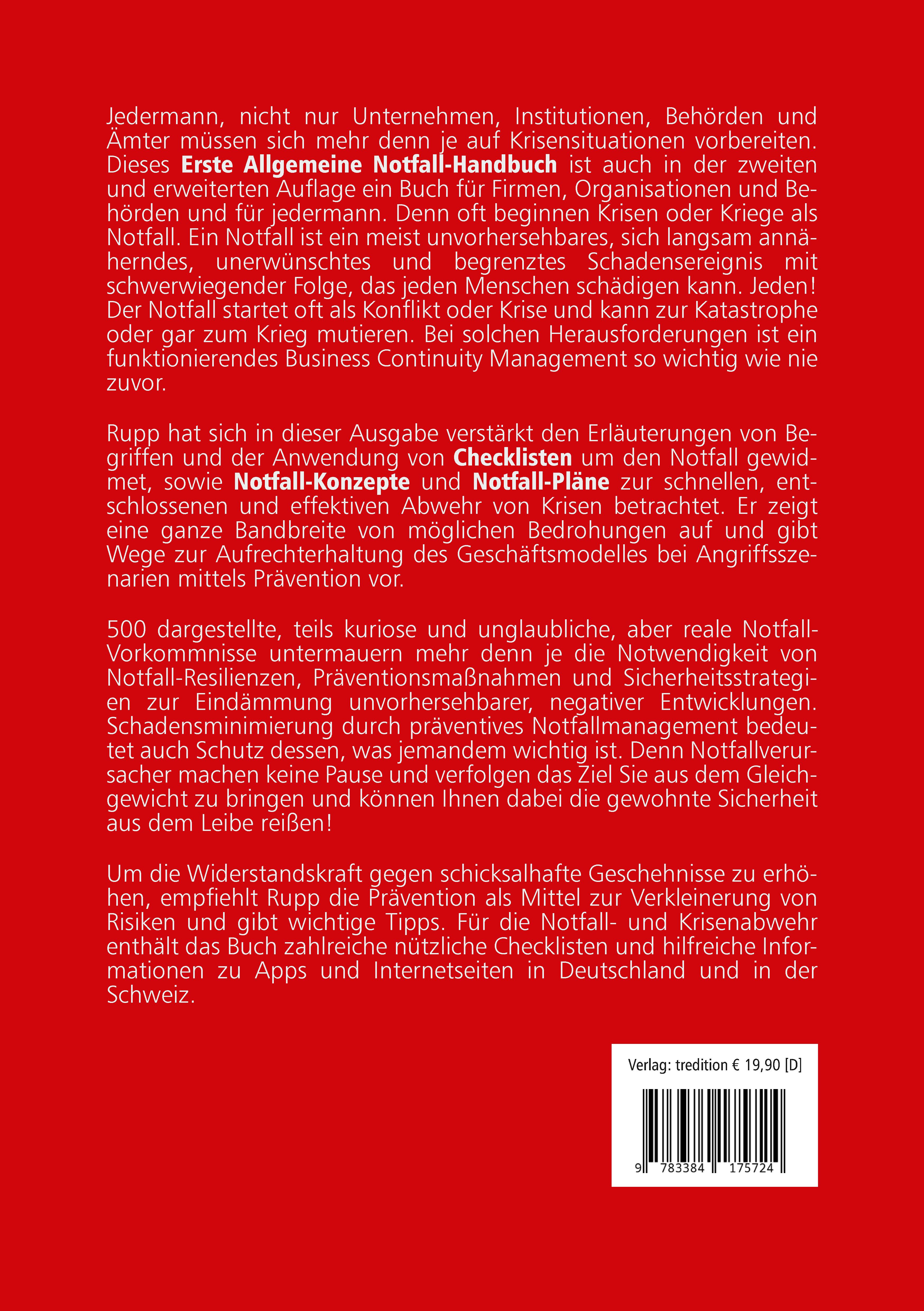 Rückseitencover Erstes Allgemeines Notfall-Handbuch