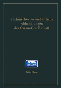 Vorderes Coverbild Technisch-wissenschaftliche Abhandlungen der Osram-Gesellschaft