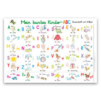 Vorderes Coverbild Mein buntes Kinder-ABC in Druckschrift mit Artikeln