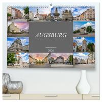 Augsburg Impressionen (hochwertiger Premium Wandkalender 2026 DIN A2 quer), Kunstdruck in Hochglanz