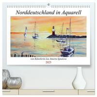 Norddeutschland in Aquarell (hochwertiger Premium Wandkalender 2025 DIN A2 quer), Kunstdruck in Hochglanz