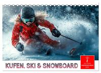 Kufen, Ski & Snowboard (Tischkalender 2025 DIN A5 quer), CALVENDO Monatskalender