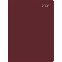 Vorderes Coverbild Taschenkalender bordeaux 2026 - Bürokalender 10,2x14,2 - 1 Tag auf 1 Seite - flexibler Kunststoffeinband - Stundeneinteilung 7 - 19 Uhr - 610-1011
