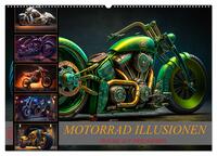 Motorrad illusionen (Wandkalender 2025 DIN A2 quer), CALVENDO Monatskalender