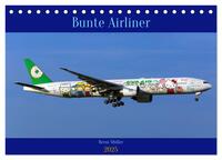 Bunte Airliner (Tischkalender 2025 DIN A5 quer), CALVENDO Monatskalender