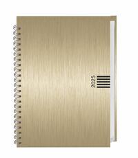 Vorderes Coverbild Wochen-Cheftimer A5, Alu gold 2025