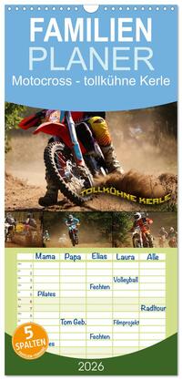 Familienplaner 2026 - Motocross - tollkühne Kerle mit 5 Spalten (Wandkalender, 21 x 45 cm) CALVENDO