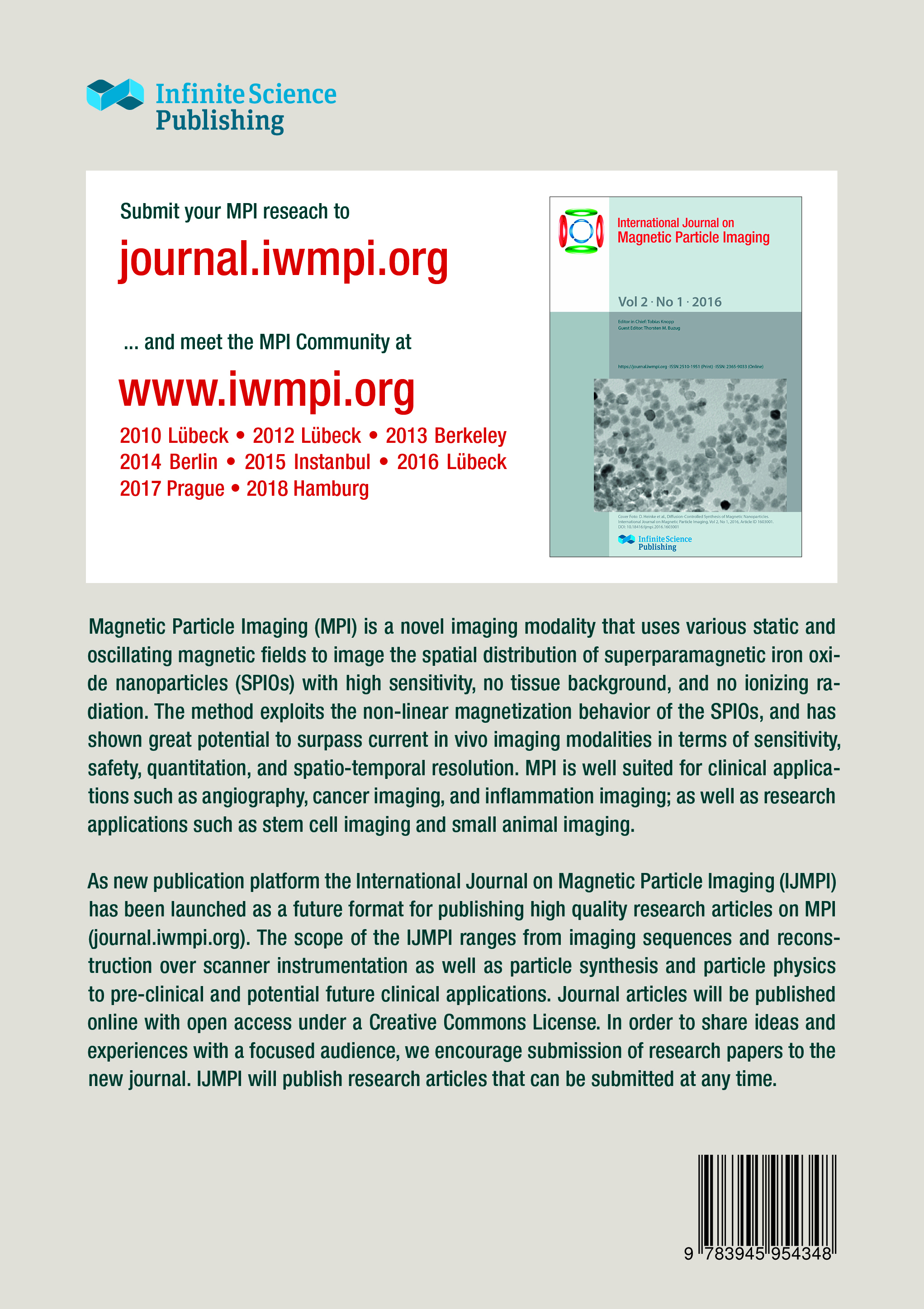 Rückseitencover 7th International Workshop on Magnetic Particle Imaging (IWMPI 2017)