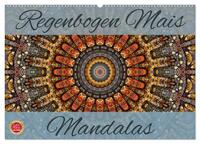 Regenbogen Mais Mandalas (Wandkalender 2025 DIN A2 quer), CALVENDO Monatskalender