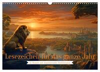 Lesezeichen für das ganze Jahr - 12 Monate mit inspirierender Weltliteratur (Wandkalender 2026 DIN A3 quer), CALVENDO Monatskalender