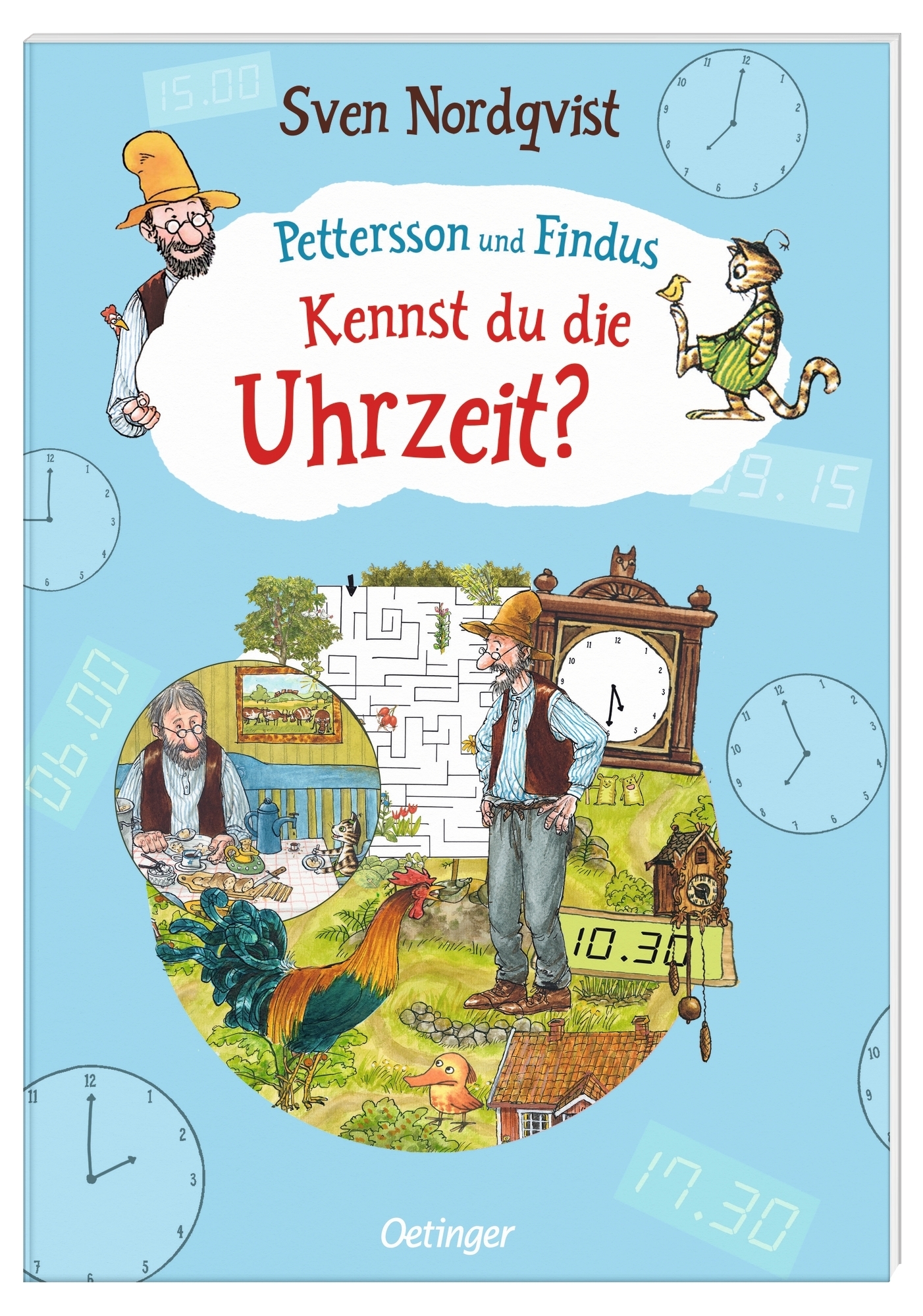 Pettersson und Findus. Kennst du die Uhrzeit?