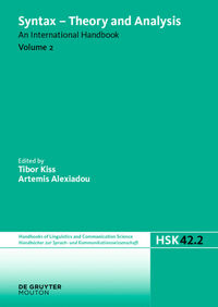 Syntax - Theory and Analysis. Volume 2