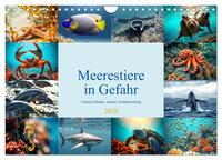 Meerestiere in Gefahr - Unsere Ozeane, unsere Verantwortung (Wandkalender 2026 DIN A4 quer), CALVENDO Monatskalender