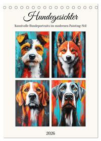 Hundegesichter. Kunstvolle Hundeportraits im modernen Painting-Stil (Tischkalender 2026 DIN A5 hoch), CALVENDO Monatskalender