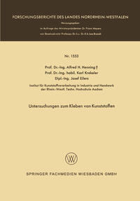 Untersuchungen zum Kleben von Kunststoffen