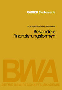 Vorderes Coverbild Besondere Finanzierungsformen
