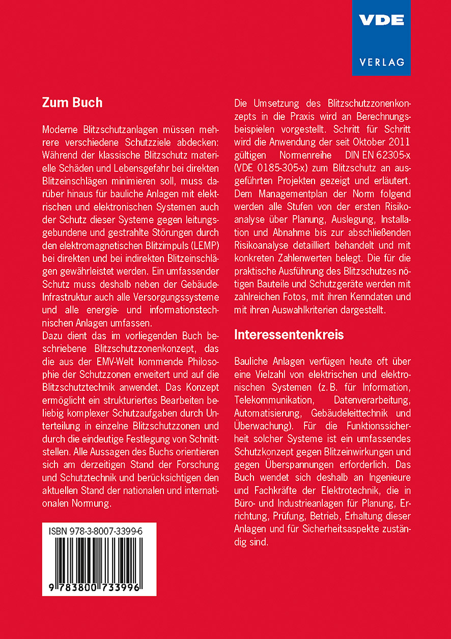 EMV – Blitzschutz von elektrischen und elektronischen Systemen in baulichen Anlagen