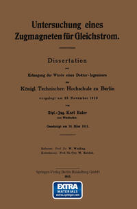 Vorderes Coverbild Untersuchung eines Zugmagneten für Gleichstrom