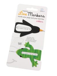 Line Markers (Critters/Pinguin&Frosch) - Magnetische Lesezeichen - 2er Set