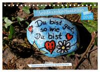 Achtsamkeitssteine - Inspirationen & Mutmacher-Sprüche für Dich (Tischkalender 2026 DIN A5 quer), CALVENDO Monatskalender