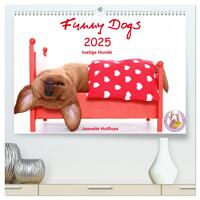 Funny Dogs (hochwertiger Premium Wandkalender 2025 DIN A2 quer), Kunstdruck in Hochglanz