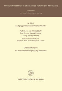 Untersuchungen zur Wasserstoffversprödung von Stahl