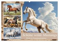Schöne wilde Mustangs (Wandkalender 2025 DIN A2 quer), CALVENDO Monatskalender