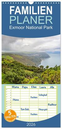 Familienplaner 2026 - Exmoor National Park mit 5 Spalten (Wandkalender, 21 x 45 cm) CALVENDO