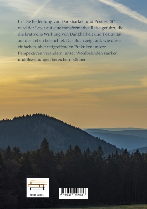 Rückseitencover Die Bedeutung von Dankbarkeit und Positivität