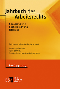 Jahrbuch des Arbeitsrechts. Gesetzgebung - Rechtsprechung - Literatur.... / Jahrbuch des Arbeitsrechts