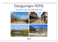 Einzigartiges NEPAL (Tischkalender 2025 DIN A5 quer), CALVENDO Monatskalender