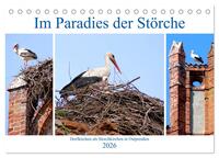 Im Paradies der Störche - Dorfkirchen als Storchkirchen in Ostpreußen (Tischkalender 2026 DIN A5 quer), CALVENDO Monatskalender
