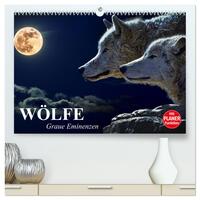 Wölfe. Graue Eminenzen (hochwertiger Premium Wandkalender 2025 DIN A2 quer), Kunstdruck in Hochglanz