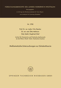 Mathematische Untersuchungen zur Schalentheorie