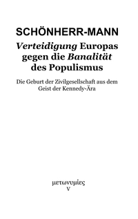 Vorderes Coverbild Verteidigung Europas gegen die Banalität des Populismus