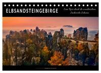 Vorderes Coverbild Elbsandsteingebirge - eine Reise durch die wunderschöne Sächsische Schweiz (Tischkalender 2025 DIN A5 quer), CALVENDO Monatskalender