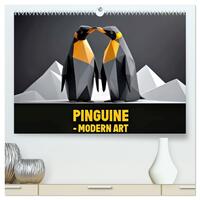 PINGUINE - modern Art (hochwertiger Premium Wandkalender 2026 DIN A2 quer), Kunstdruck in Hochglanz