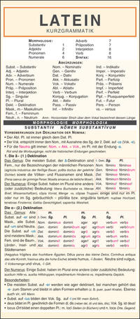 Leporello: Latein Kurzgrammatik – Die komplette Grammatik im Überblick