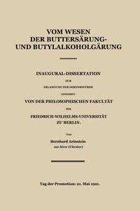 Vorderes Coverbild Vom Wesen der Buttersäure- und Butylalkoholgärung