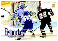 Eishockey - Kampf um den Puck (Wandkalender 2025 DIN A4 quer), CALVENDO Monatskalender