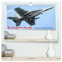 Kriegstechnik. Kampfjet-Impressionen (hochwertiger Premium Wandkalender 2026 DIN A2 quer), Kunstdruck in Hochglanz